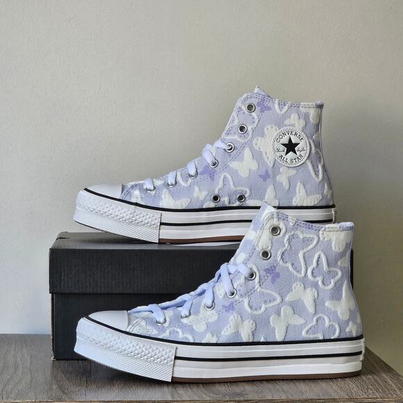 Converse Women's CTAS Butterfly Lift Hi Tops Size 7 Blueberry Ice A158098C NWT - Picture 1 of 6